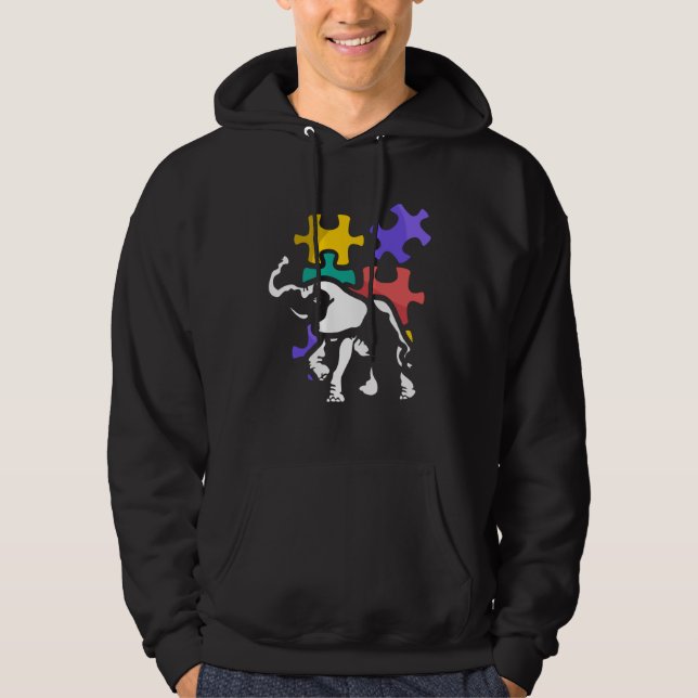 Sudadera Autism elephant autiste support ASD (Anverso)