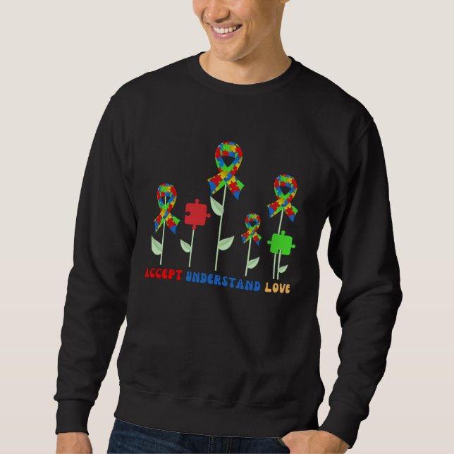 Sudadera Autism Flower Accept Understand Love ASD Autism Aw (Anverso)