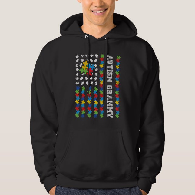 Sudadera Autism Grammy American Flag Autism Awareness (Anverso)