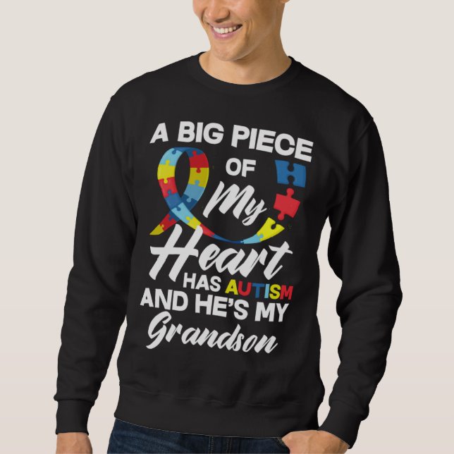Sudadera Autism Grandpa Grandma Autistic Grandson Autism Aw (Anverso)