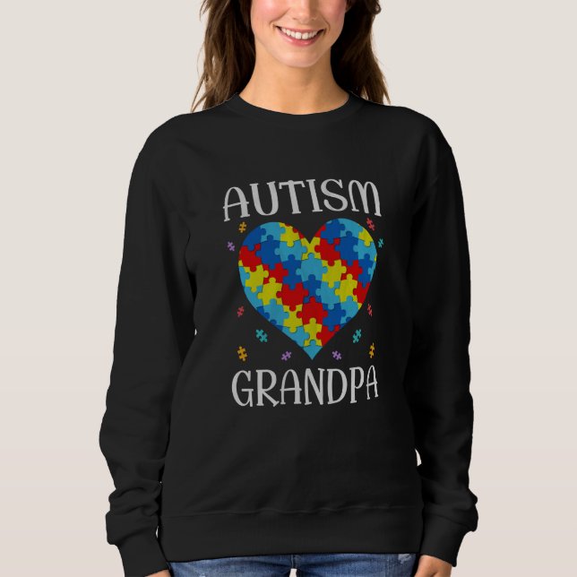 Sudadera Autism Grandpa Matching Family Heart Autism Awaren (Anverso)