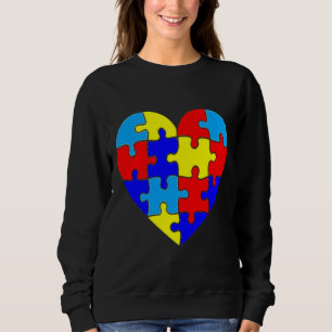 Sudadera Autism Heart Love Pocke Maacher Women Usada con li