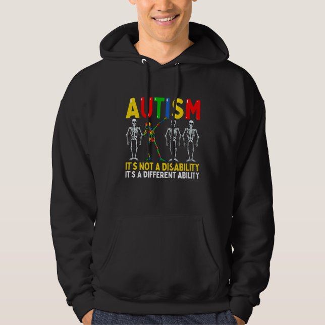 Sudadera Autism It's A Different Ability Dabbing Skeleton (Anverso)
