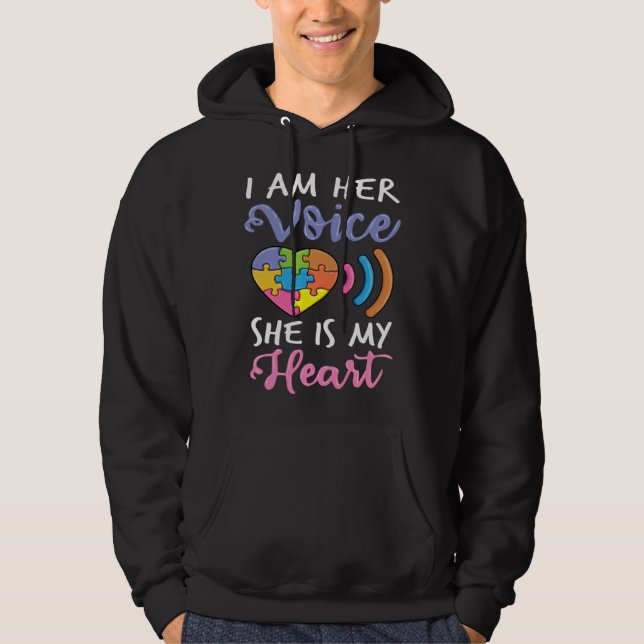 Sudadera Autism Mom I I Am His Voice Autism Awareness Day M (Anverso)