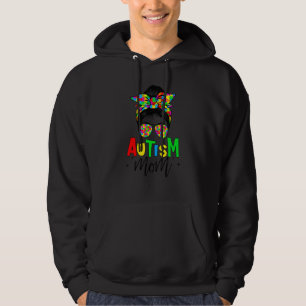 Sudadera Autism Mom Life Messy Bun Gafas de sol Bandana Mot