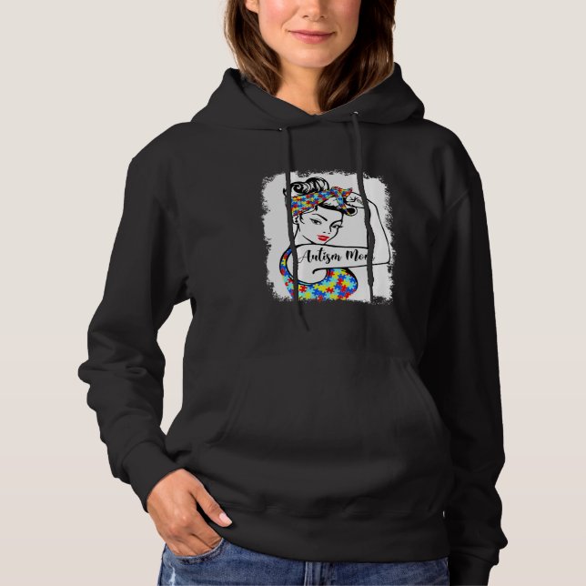 Sudadera Autism Mom Strong Woman Power Autism Awareness Mon (Anverso)