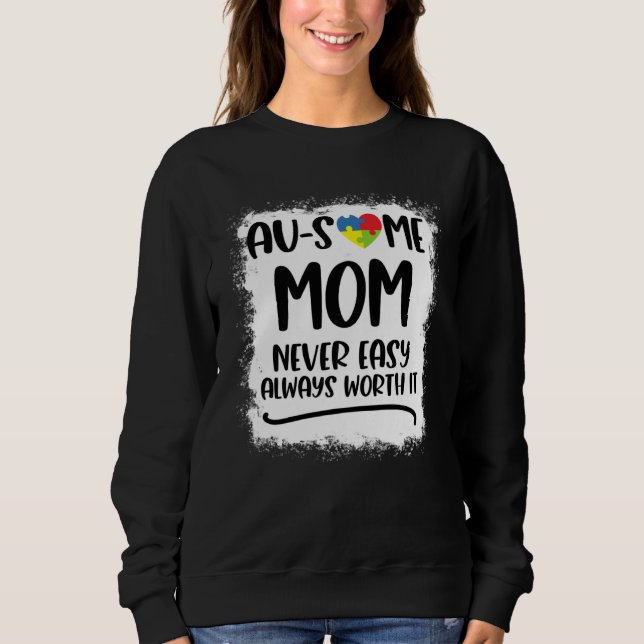 Sudadera Autism Mom  Women Son Ausome Mom In April We Wear  (Anverso)