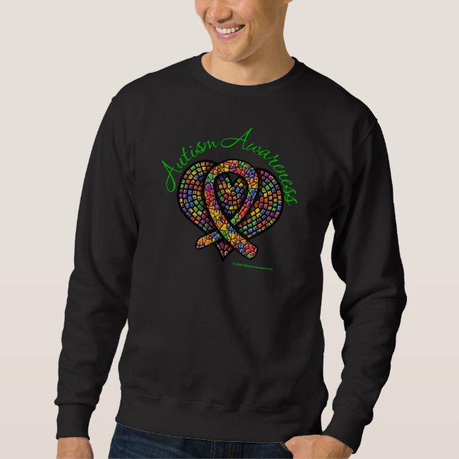 Sudadera Autism Mosaic Heart Ribbon (Anverso)