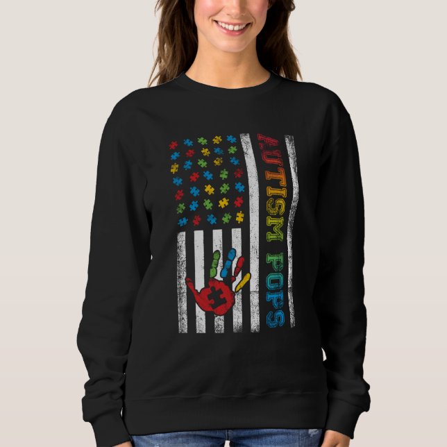 Sudadera Autism Pops American Flag Autism Awareness (Anverso)