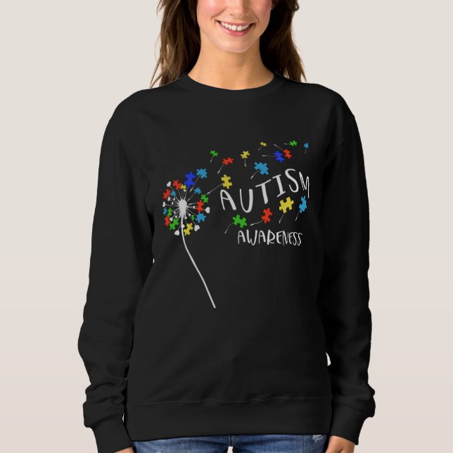 Sudadera Autism Puzzle Piece Dandelion Autism Awareness Mon (Anverso)