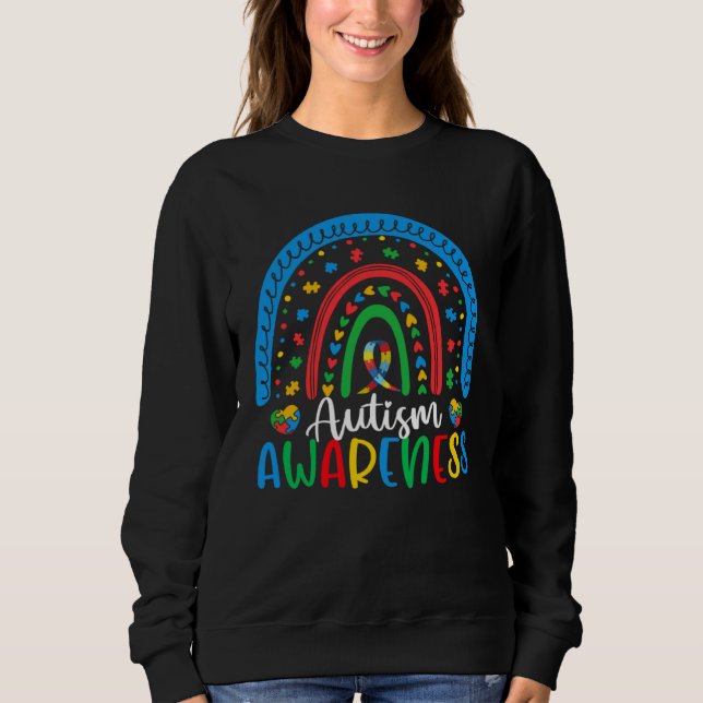 Sudadera Autism Rainbow Puzzle Autism Awareness Month Women (Anverso)