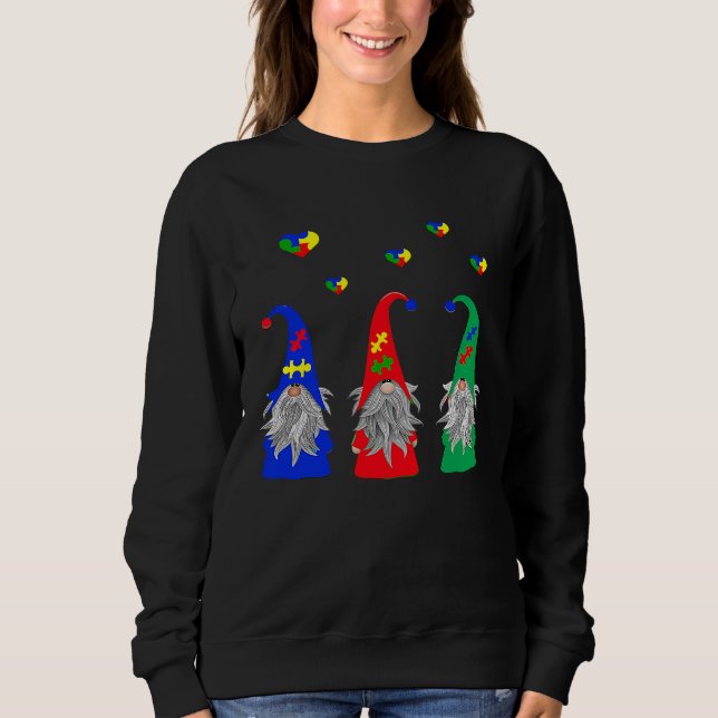 Sudadera Autism Valentine Gnomes Graphic Valentines Day (Anverso)