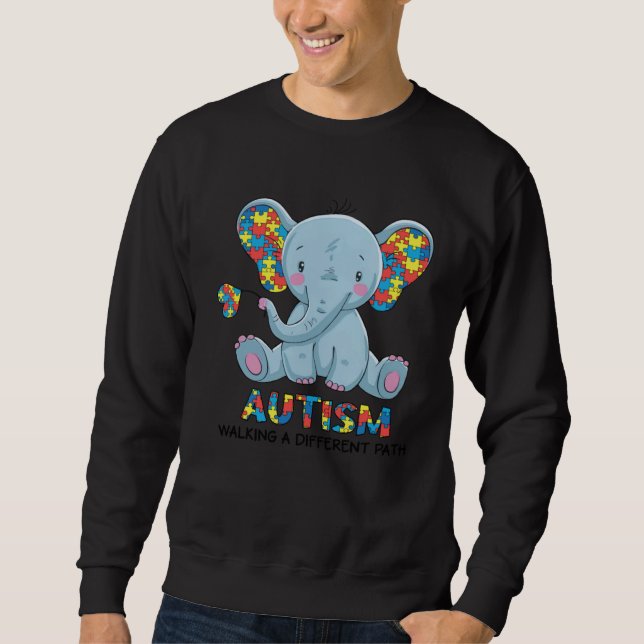 Sudadera Autism Walking A Different Path Elephant Autism Aw (Anverso)