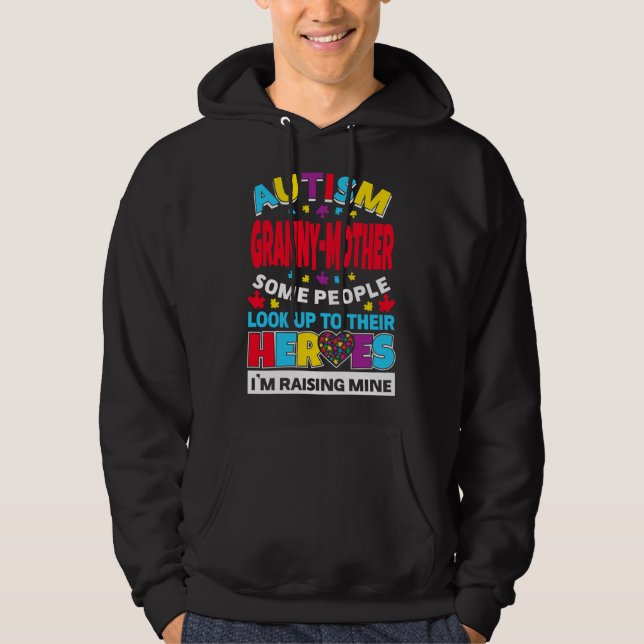 Sudadera Autismo Abuela Madre Gente Busca A Sus Héroes R (Anverso)