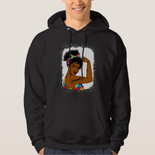 Sudadera Autismo Afro Mamá Mundo Inquebrantable Conciencia 