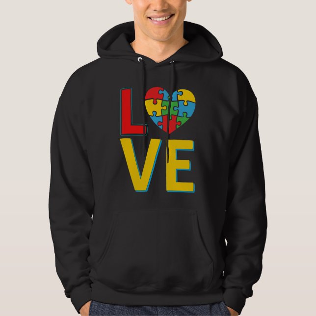 Sudadera Autismo Amor Corazón Autismo Día de Concienciación (Anverso)