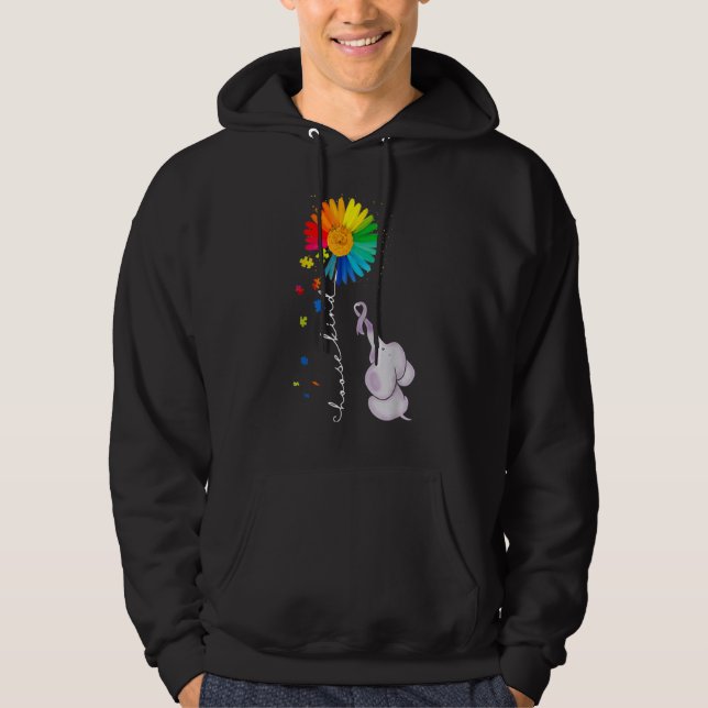 Sudadera Autismo Autismo Autismo Autismo Elefante Elección (Anverso)