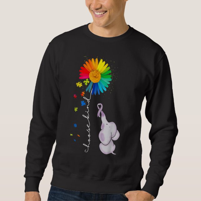 Sudadera Autismo Autismo Autismo Autismo Elefante Elección (Anverso)