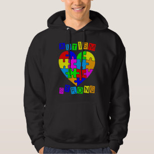 Sudadera Autismo Conciencia Corazón Rompe Autismo Fuerte