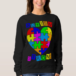 Sudadera Autismo Conciencia Corazón Rompe Autismo Fuerte
