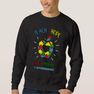 Sudadera Autismo Conciencia Enseñar Amor Esperanza Inspira 