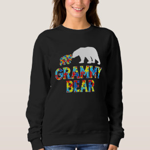 Sudadera Autismo Conciencia Grammy Bear Puzzle Apoya Autism