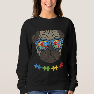 Sudadera Autismo Conciencia Pug Puzzle Sungafas Classic T-S