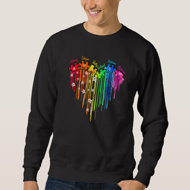 Sudadera Autismo Conciencia Rompecabezas Amor Corazón Intel (Anverso)