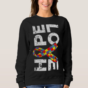 Sudadera Autismo Conciencia Rompecabezas Cinta Esperanza y