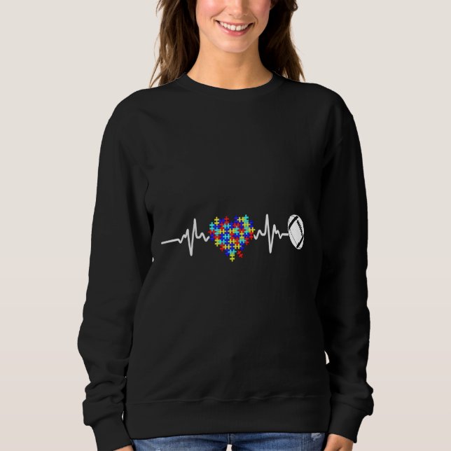 Sudadera Autismo Conciencia Rompecabezas Rompecabezas Auge  (Anverso)