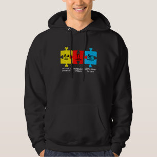 Sudadera Autismo Conciencia Sarcasmo Tabla periódica Autism