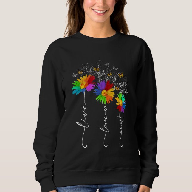 Sudadera Autismo Conciencia Vida Amor Acepta Autismo Flor A (Anverso)