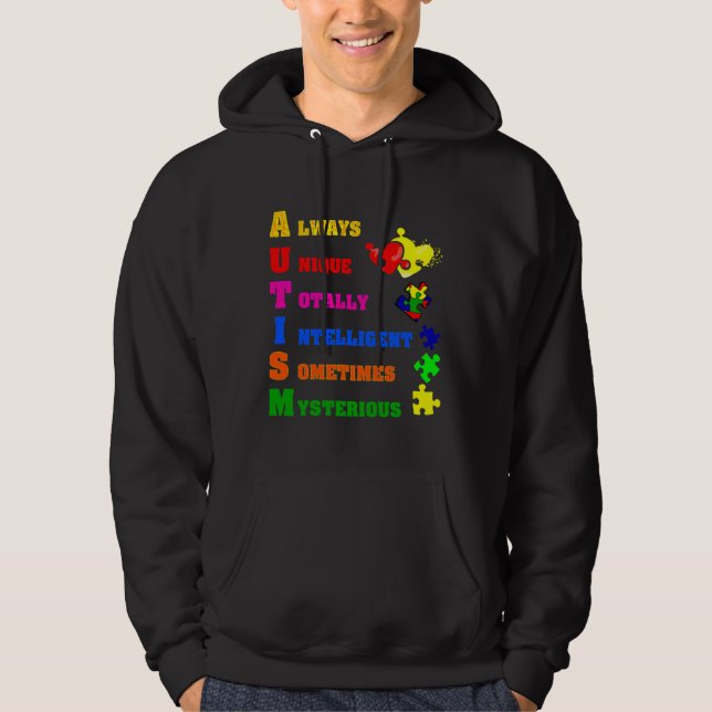 Sudadera Autismo Concienciación Autismo Acrónimo Rompecabez (Anverso)