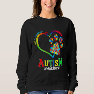 Sudadera Autismo Concienciación Corazón Pata Perro Apoyo au