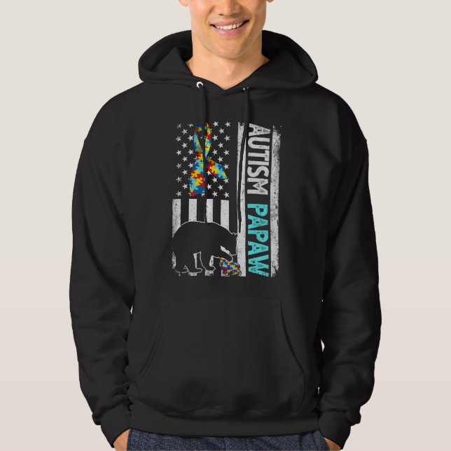 Sudadera Autismo de la bandera estadounidense con problemas (Anverso)