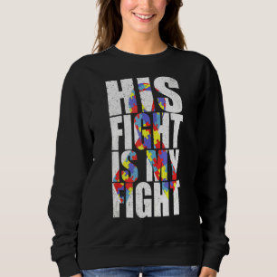 Sudadera Autismo De Rompecabezas De Cinta Su Lucha Es Mi Au