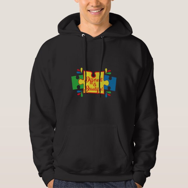 Sudadera Autismo Diferente Y Hermoso Activo (Anverso)