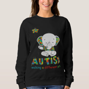 Sudadera Autismo Elefante Caminando Por Un Camino Diferente