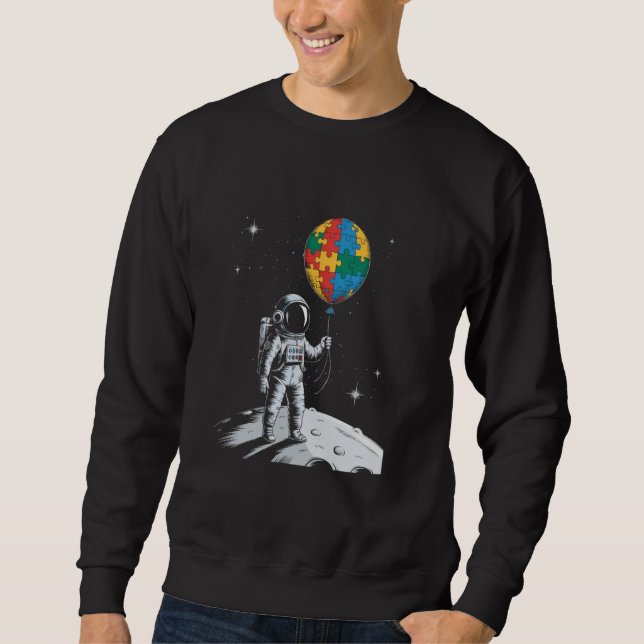 Sudadera Autismo en globo astronauta conciencia autista (Anverso)