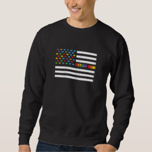 Sudadera Autismo femenino, madre, bandera estadounidense, c