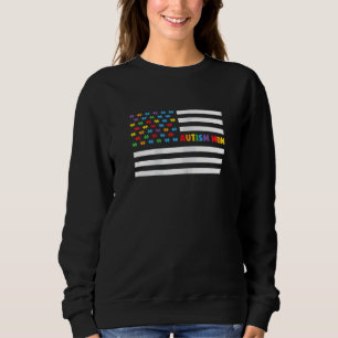 Sudadera Autismo femenino, madre, bandera estadounidense, c