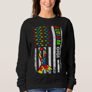 Sudadera Autismo Gigi Bandera Estadounidense Familia de Con