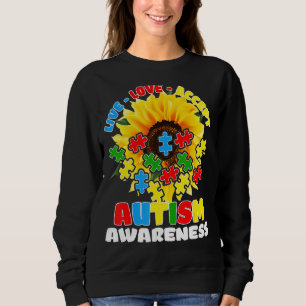 Sudadera Autismo girasol Conciencia en vivo Amor Acepta Aut