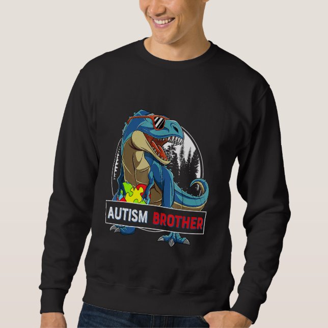 Sudadera Autismo Hermano Dinosaurio Rompecabezas Pieza Auti (Anverso)