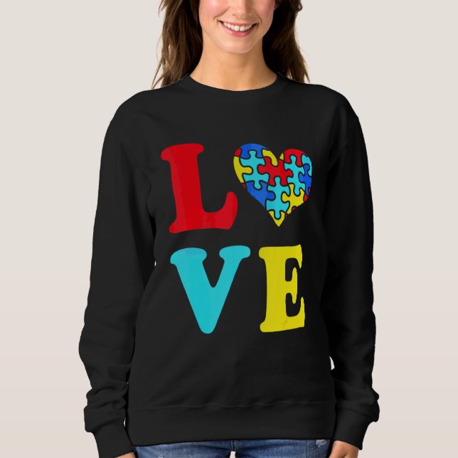 Sudadera Autismo inspirador Conciencia Amor Autis Adorable (Anverso)