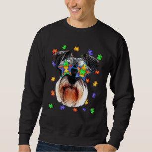 Sudadera Autismo lindo Schnauzer Puzzle Dog Gafas de sol Ma