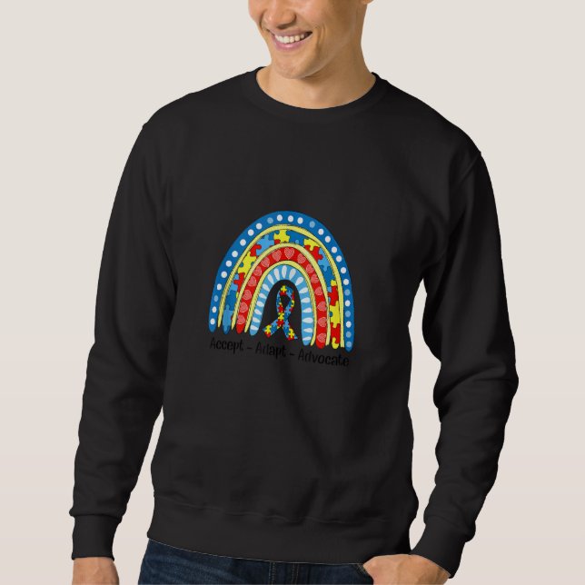 Sudadera Autismo Mamá Arcoiris Acepta Un Autismo Adaptable (Anverso)