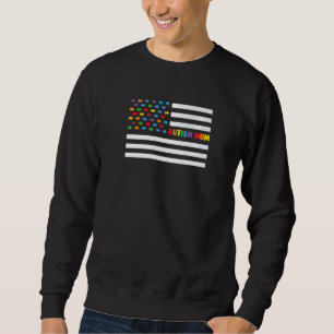 Sudadera Autismo Mamá Bandera Americana Mundo Autismo Conci