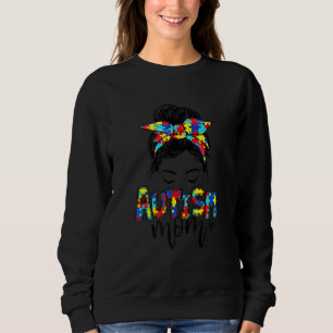 Sudadera Autismo Mamá desordenado rompecabezas de autismo e