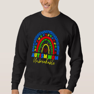 Sudadera Autismo Mamá inquebrantable leopardo del arcoiris 